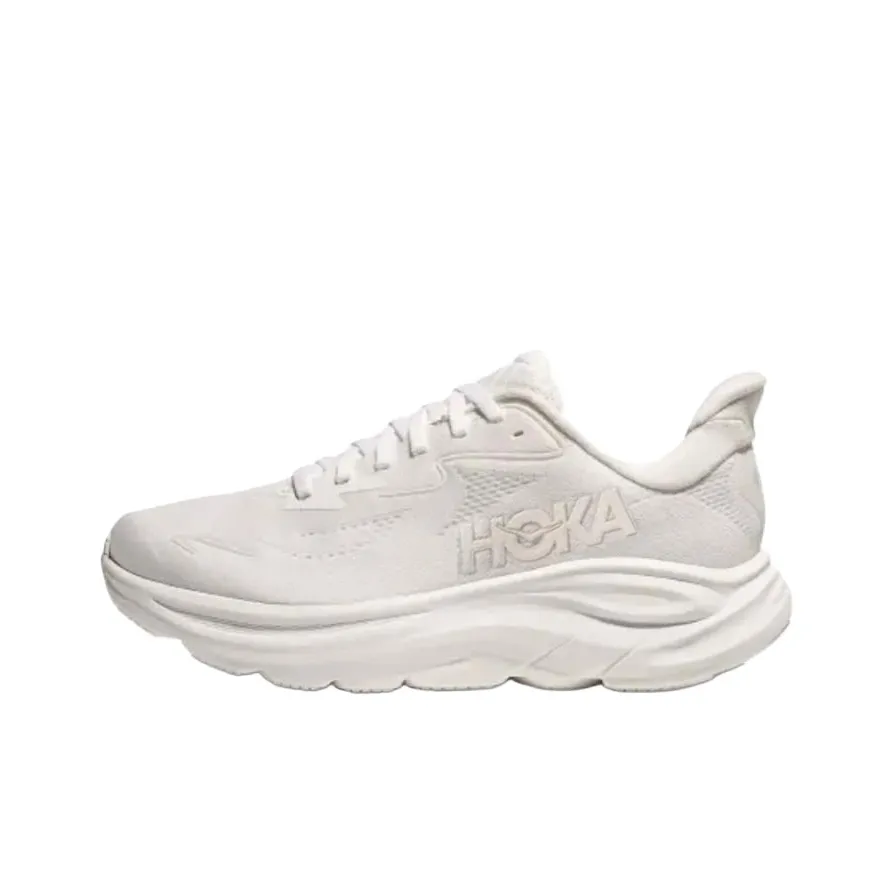 HOKA ONE ONE CLIFTON 10 Устойчивый к истиранию Дышащий Низкий Топ Обувь для бега на длинные дистанции Женская Белая