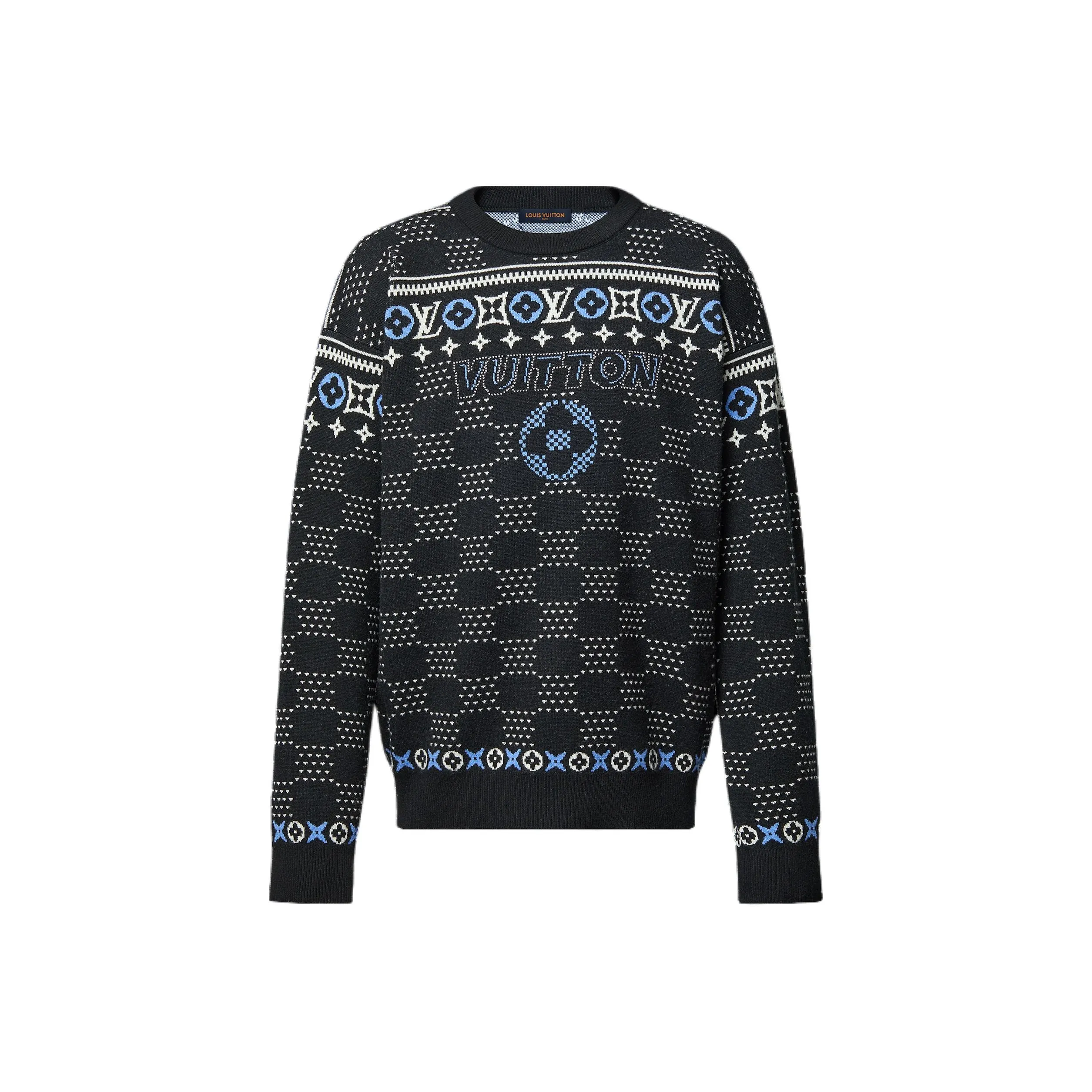 Lv Jacquard Wool Pullover