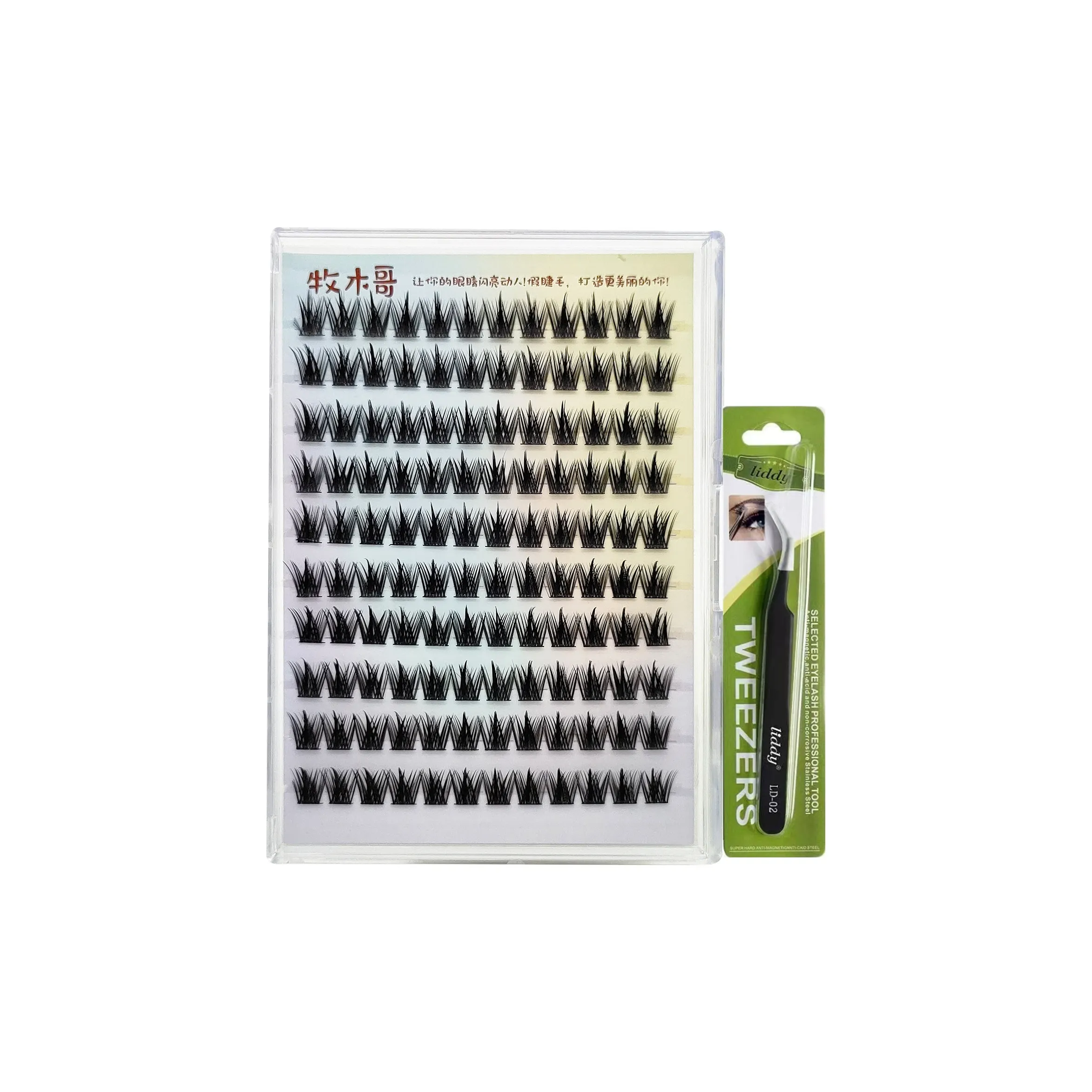 MUMUGE Самоклеящийся Без клея Pure Дикий Демон Искусственные ресницы Одиночный кластер Густой сегментированный