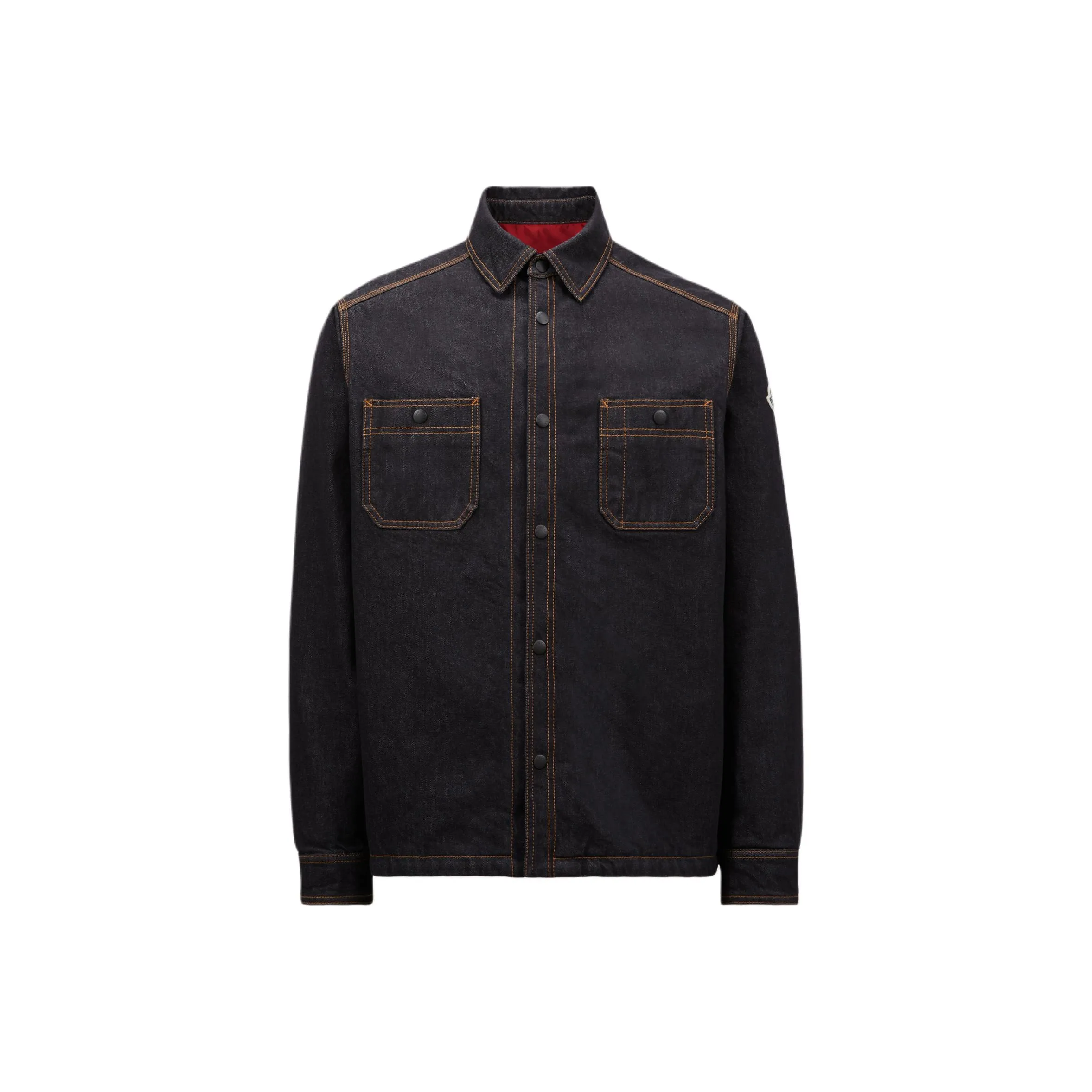 Moncler Collared Button Up Denim Jacket