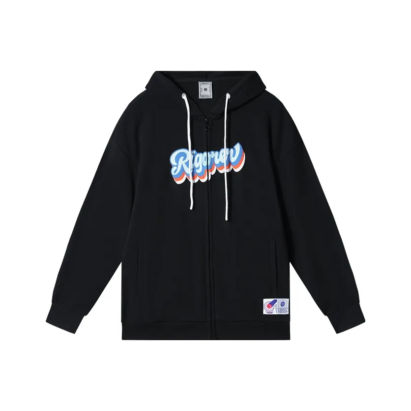 RIGORER Open Front Hooded Knitted Fabric Top For Sports Unisex