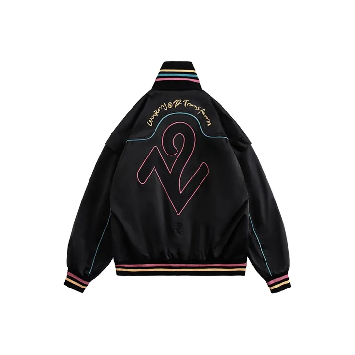 WOOKONG Loose Fit Pilot Jacket Men's Black