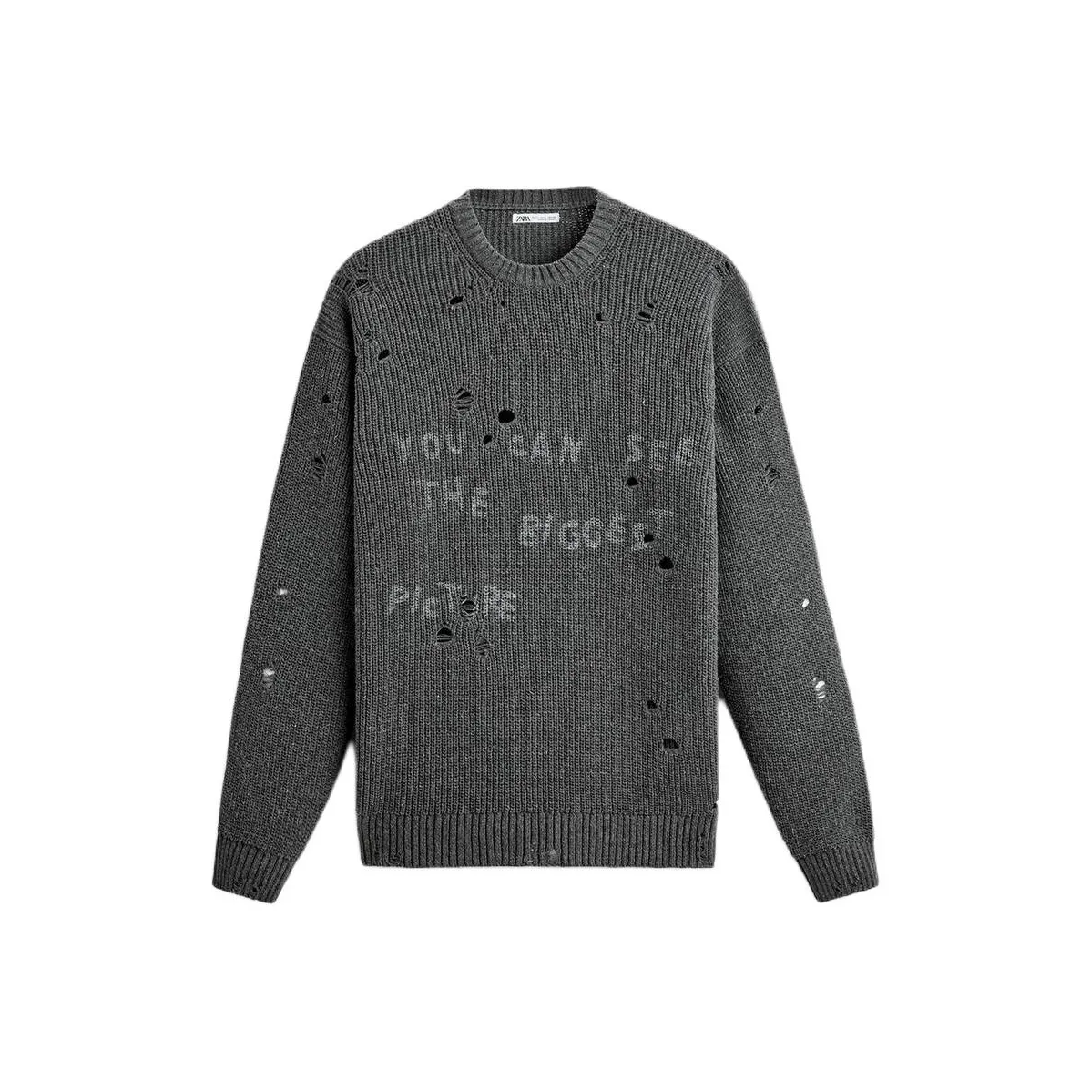 ZARA Sweater Men's Zebra Print Gray