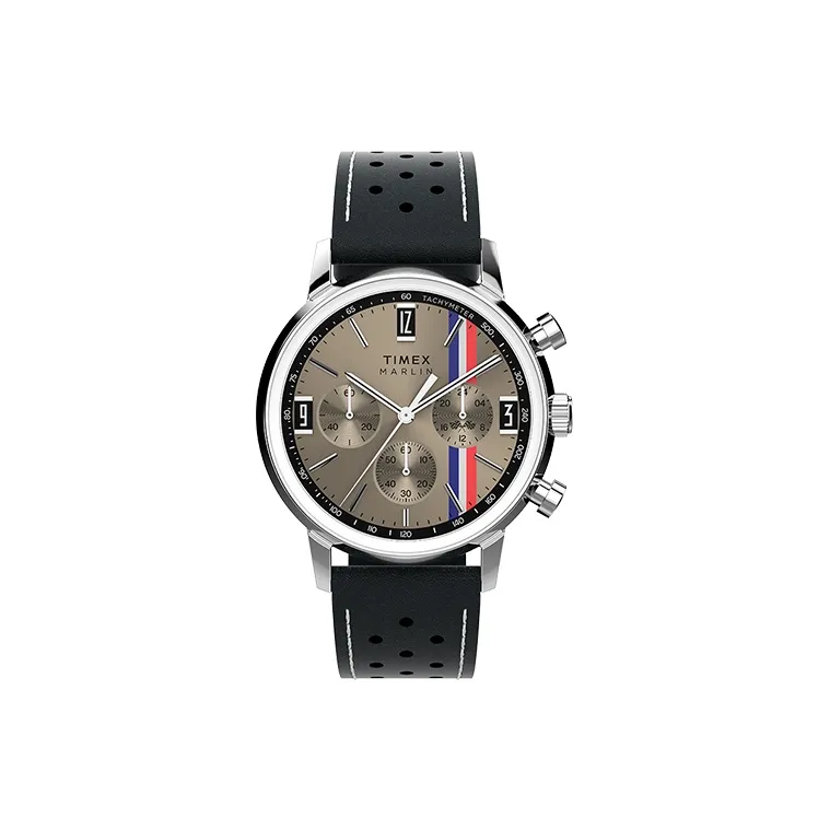 TIMEX Marlin Collection Мужские часы Кварцевый механизм Ремешок из натуральной кожи Коричневый циферблат Часы