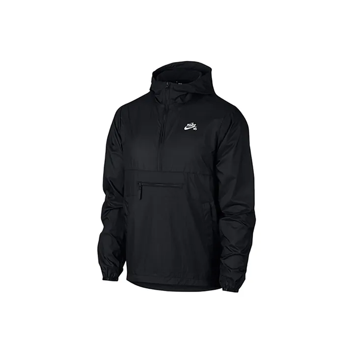 Nike SB Skateboard JKT Jacket Men's Woven Hooded Sports Jacket Black