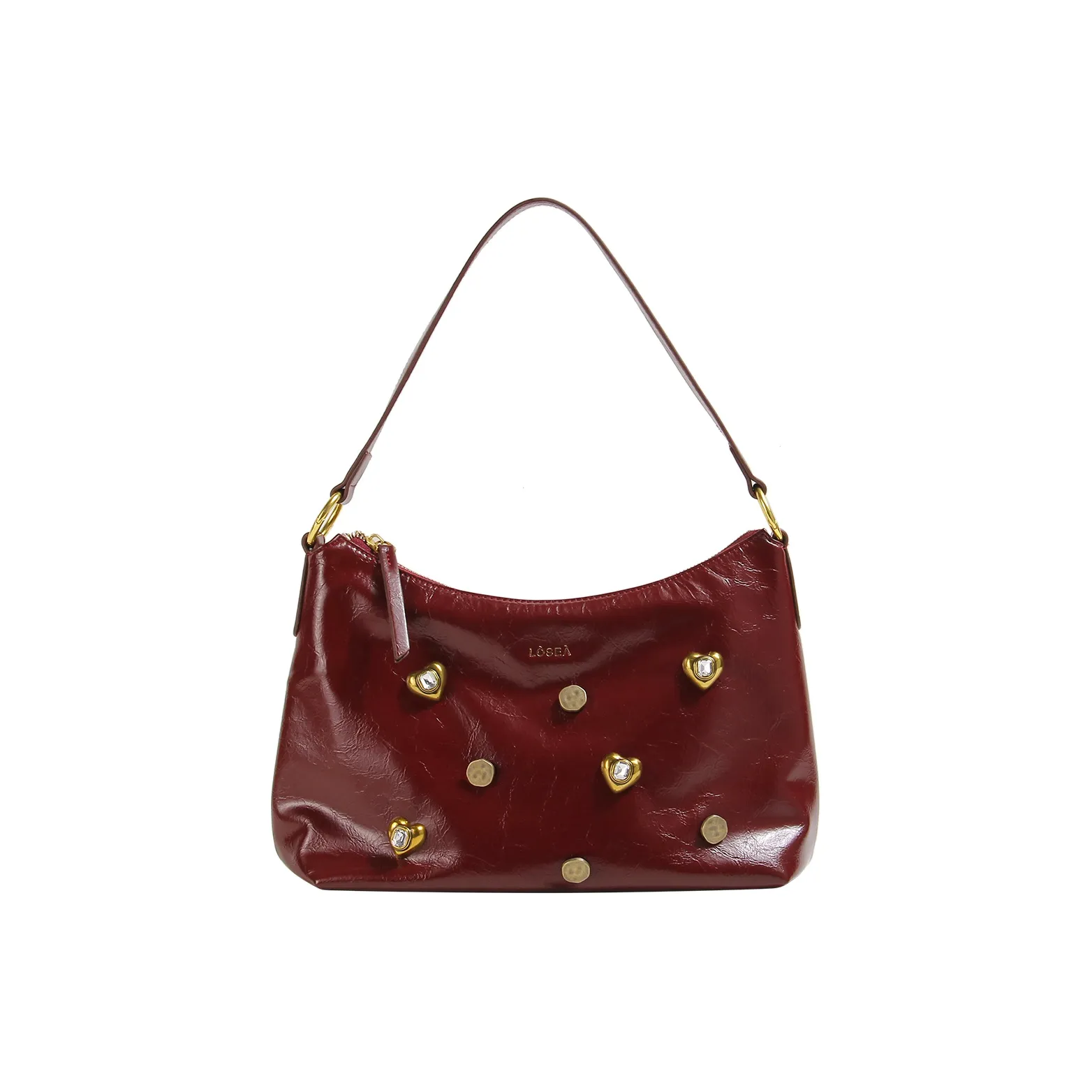 LOSEA ПУ (полиуретан) Подмышечный Сумка на плечо Средний Женский Красный Черный