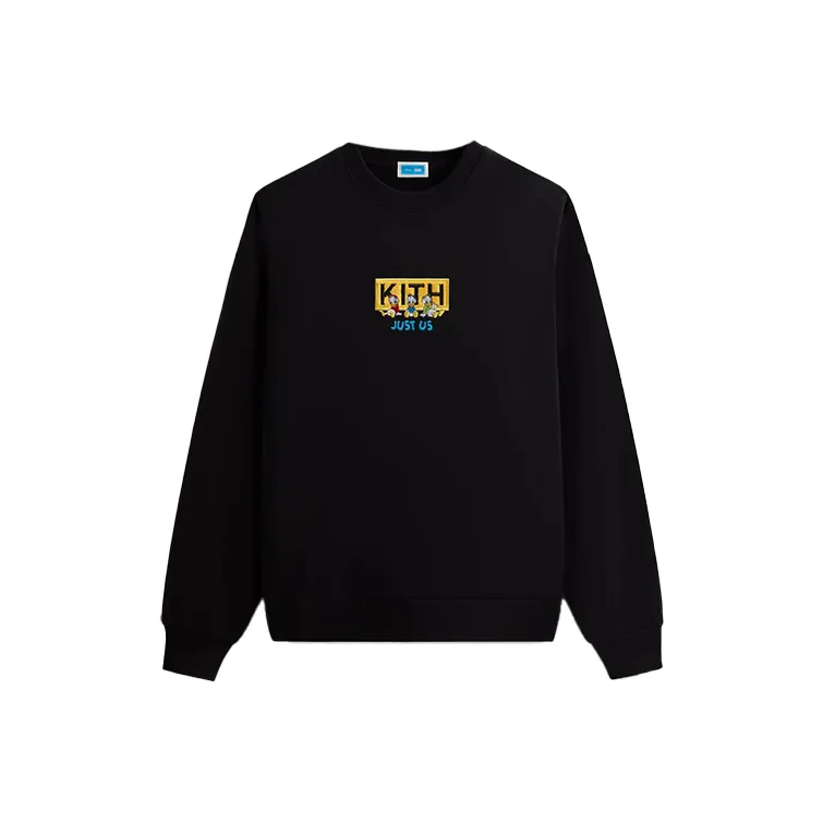 KITH x Disney FW24 Дональд Дак Тройняшки Винтаж Нельсон Толстовка Мужской Черный