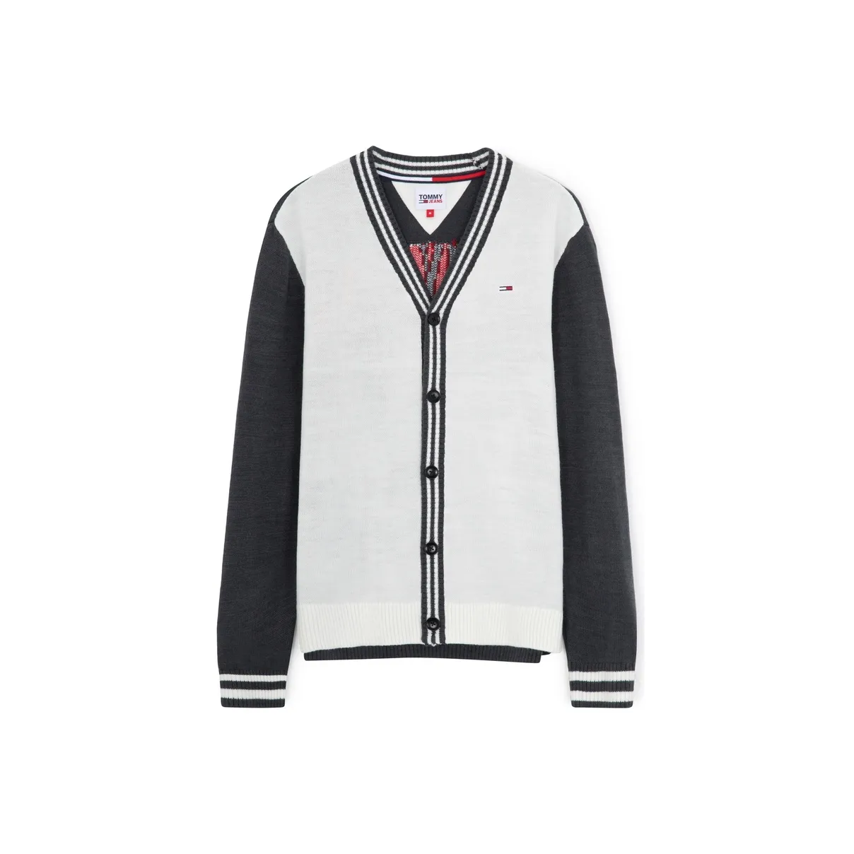 Tommy Hilfiger Knitted Fabric Coat Men's Black White