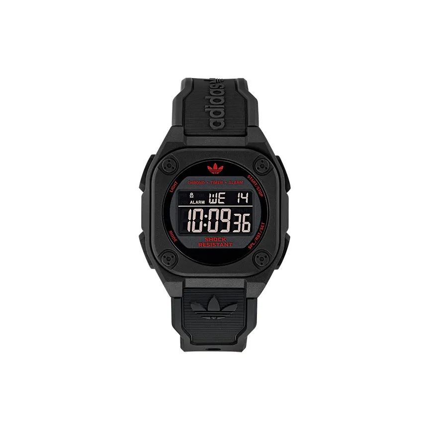 Adidas Originals Электронные часы Механизм Смола Ремешок Черный Циферблат Унисекс