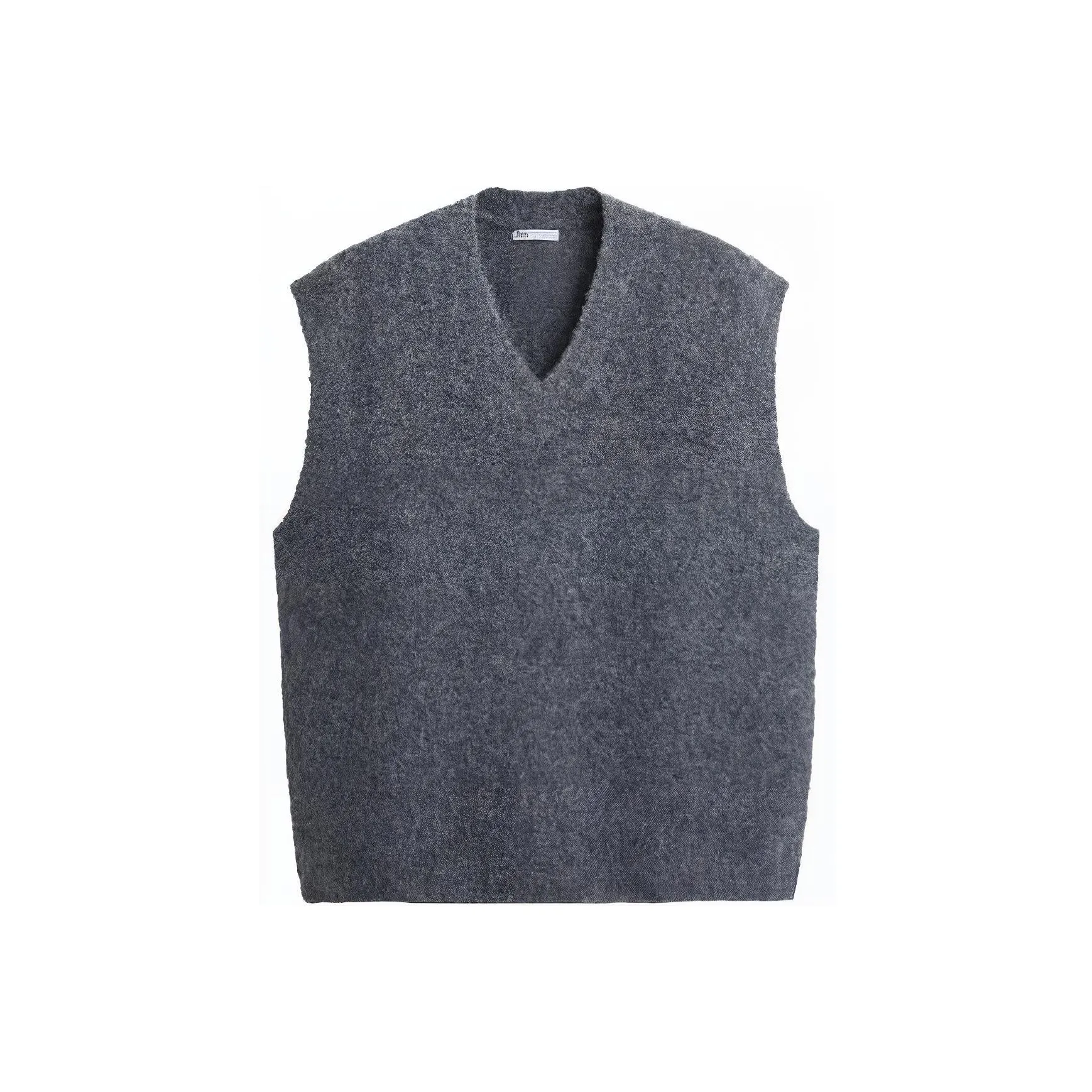 ZARA Топ без рукавов Мужской Зебра с принтом Серый