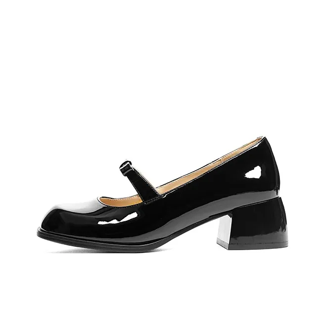 RED DRAGONFLY Грубый каблук Мэри Джейн обувь 4,7CM Женская