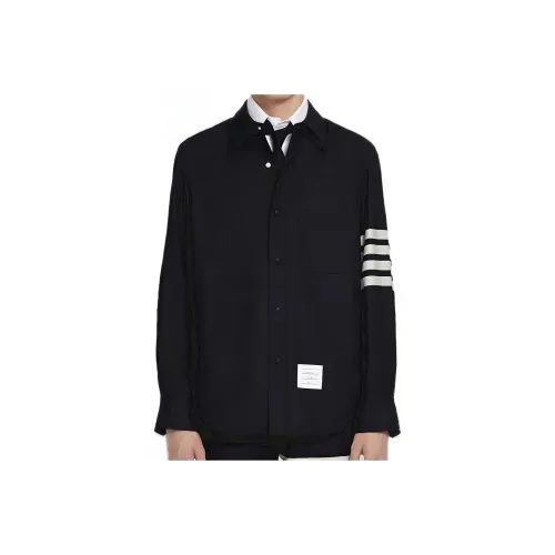 THOM BROWNE Темно-синие Мужские Куртки