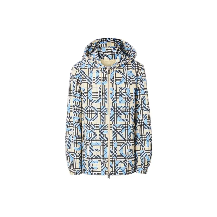 Burberry Logo Print Vintage Check Hooded Jacket
