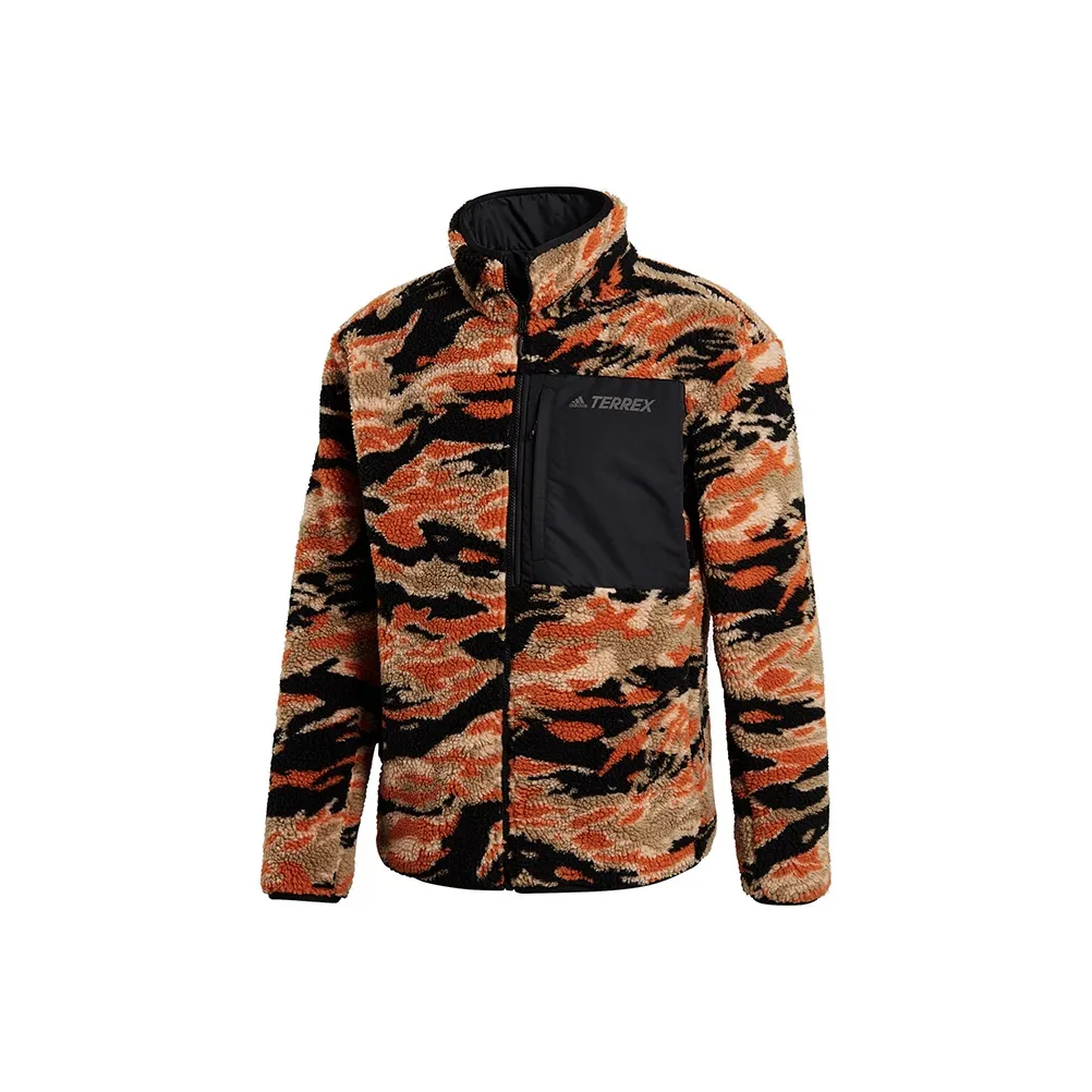 Adidas SHERPA Jacket Men's Orange Color-Blocking
