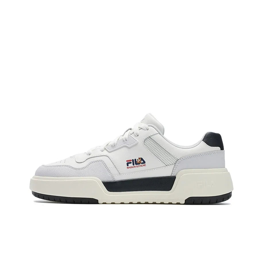 Maison Kitsune x FILA CAMPUS Устойчивые к истиранию низкие кроссовки для скейтбординга Мужские Снежные