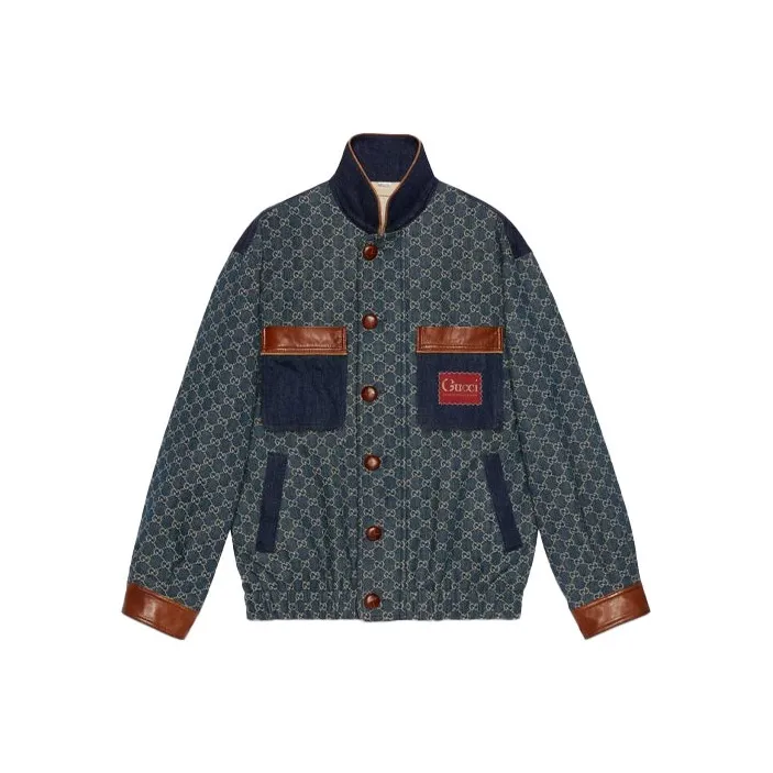 GUCCI Denim Jackets Coats Men's Blue