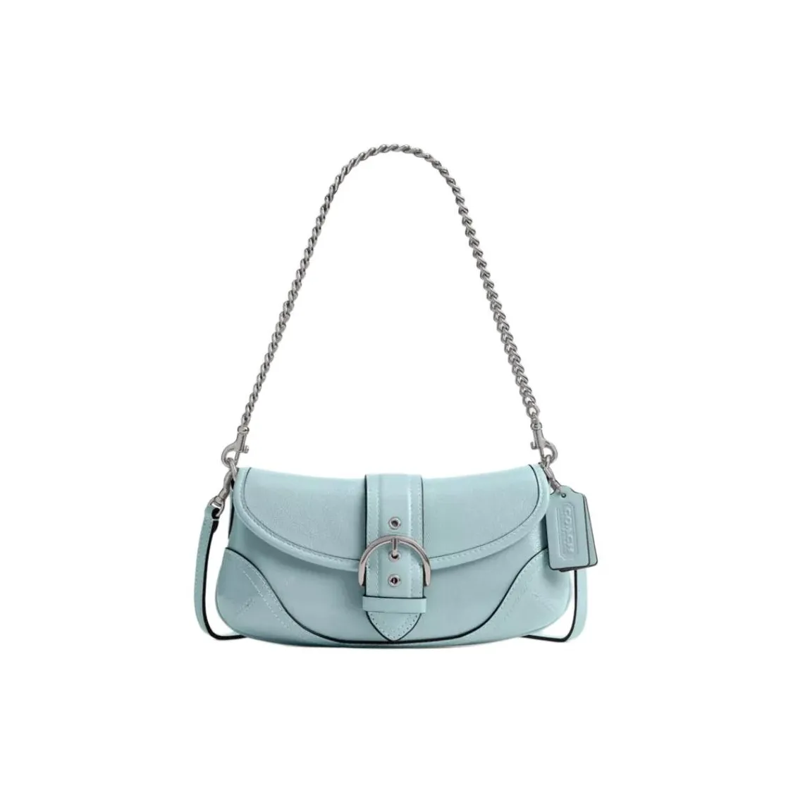 COACH Soho Лакированная кожа Сумка на плечо Средний Женский Светло-синий