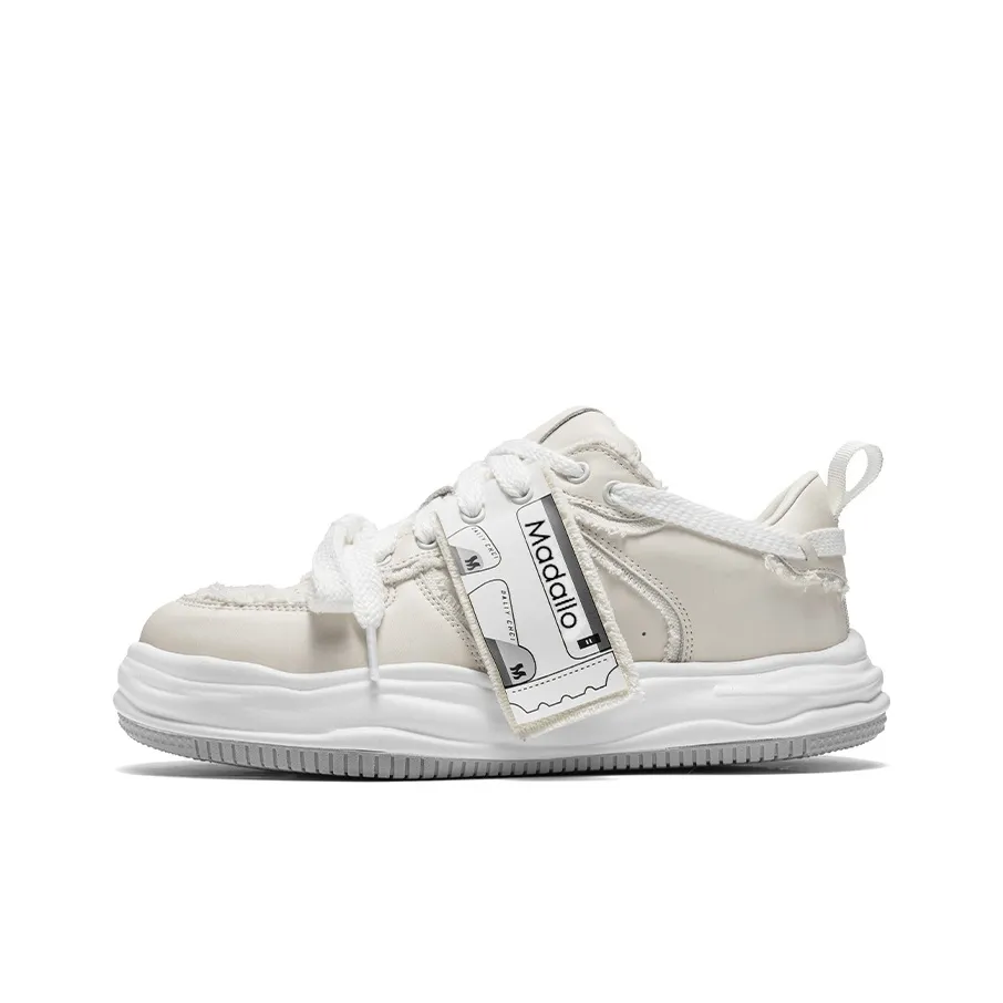 MADALLO Madallo Rocking Collection Fashion Dissolve Shoes Warm Slip Resistant Low Top Skateboard Shoes Women's White
