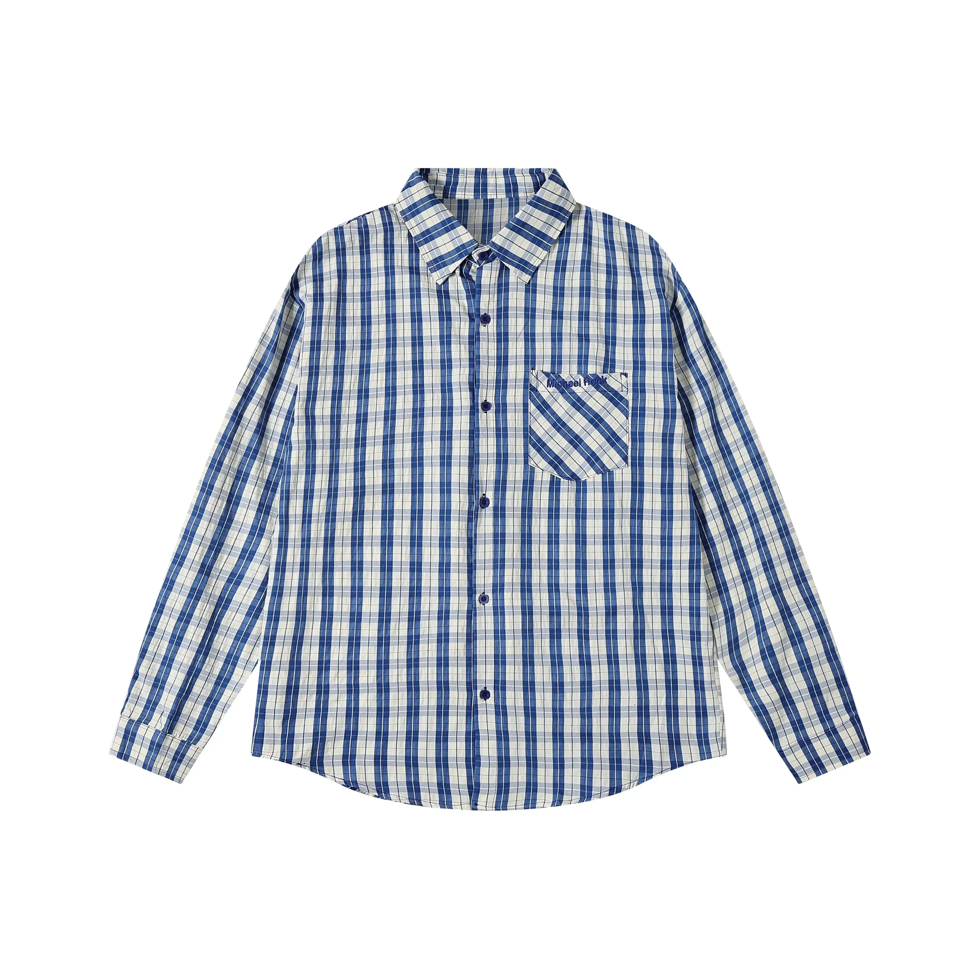 GEOFFREY B. SMALL Рубашка Унисекс Синяя Клетка