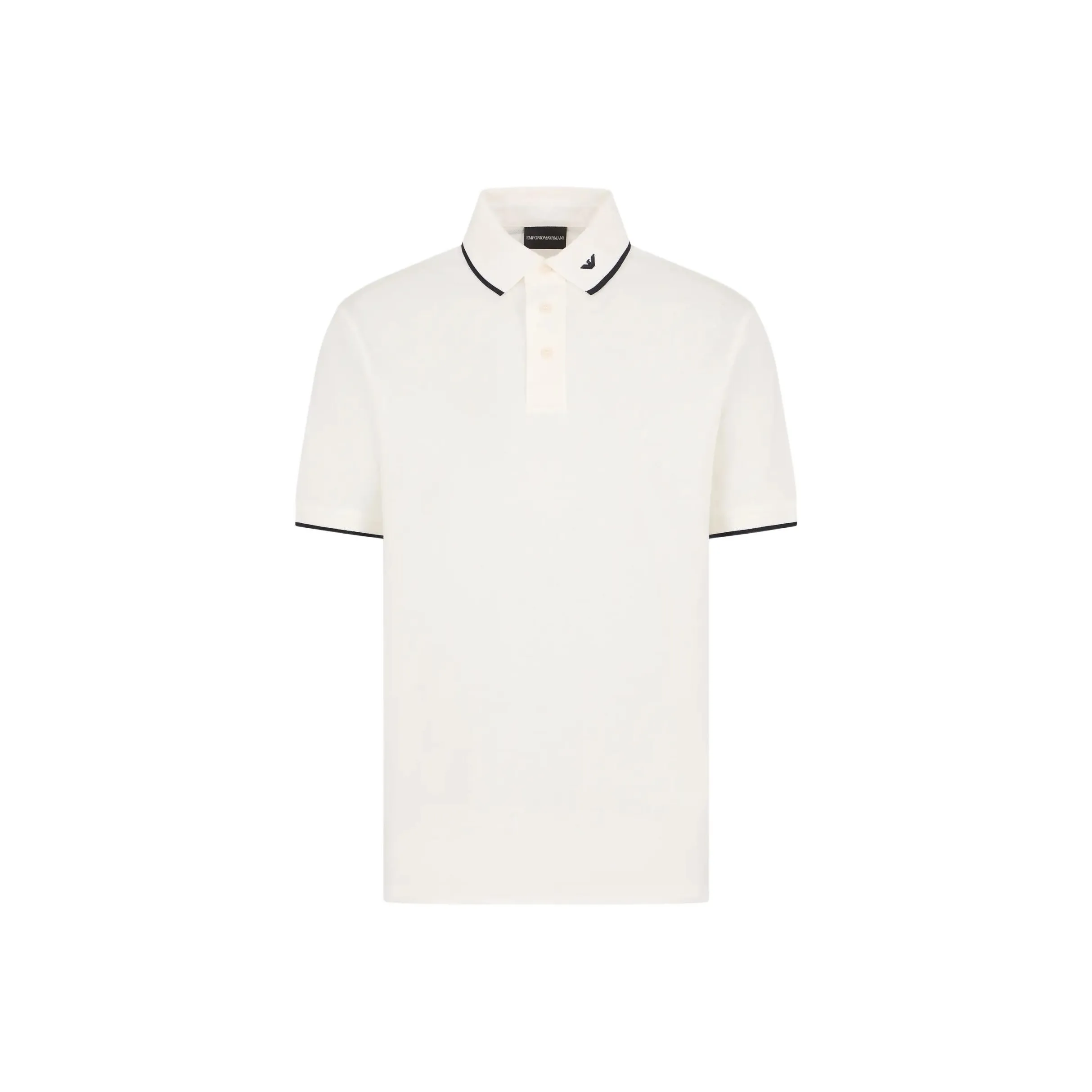 EMPORIO ARMANI Mercerised Piqué Polo Shirt With Micro Eagle Embroidery