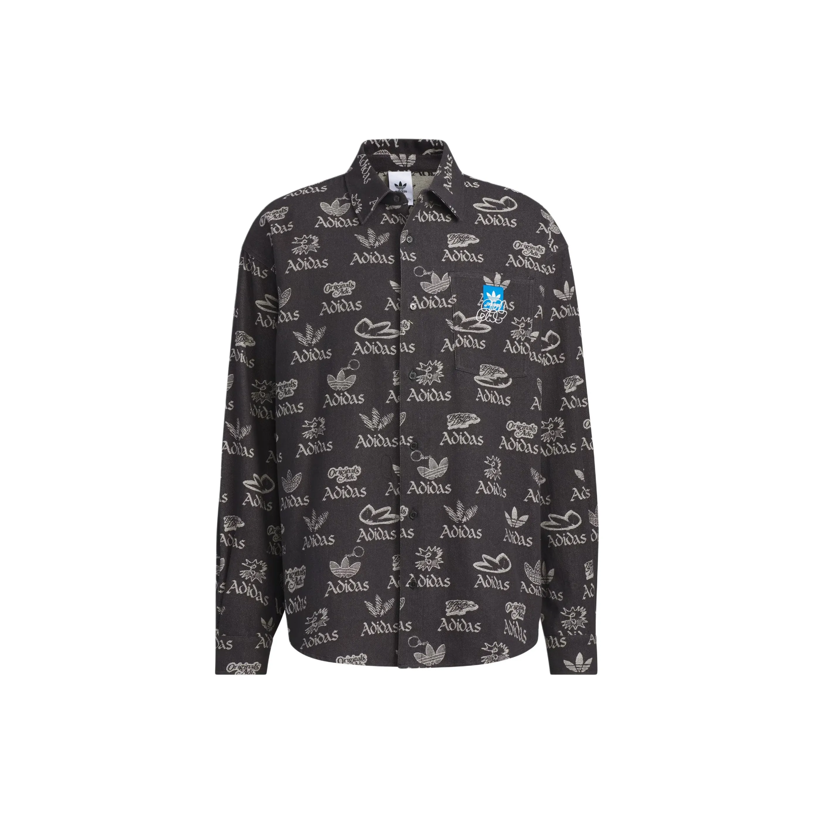 Adidas Originals CITY SKATE Shirt Men's Medium Denim Black/White