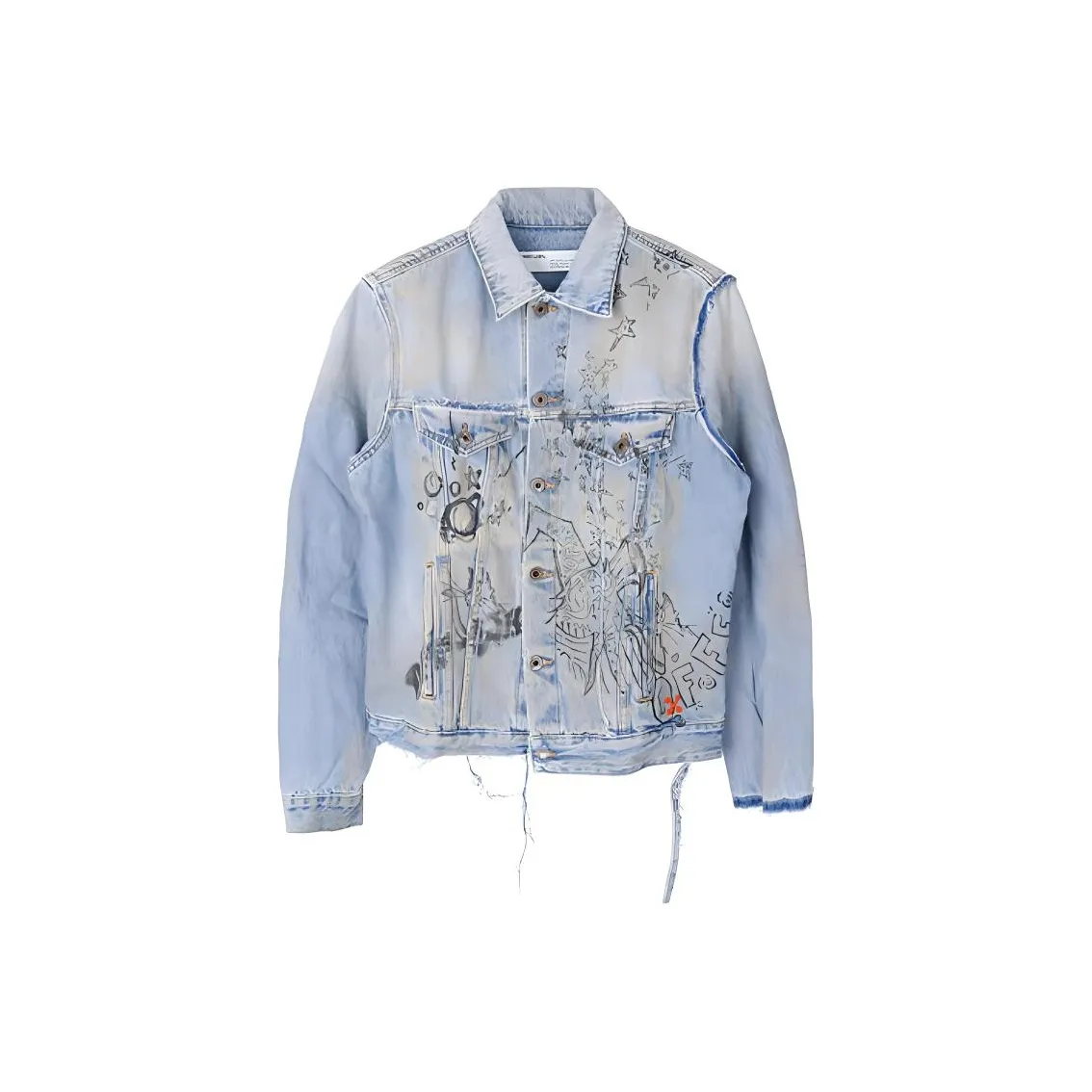 OFF WHITE Distressed Denim Jacket
