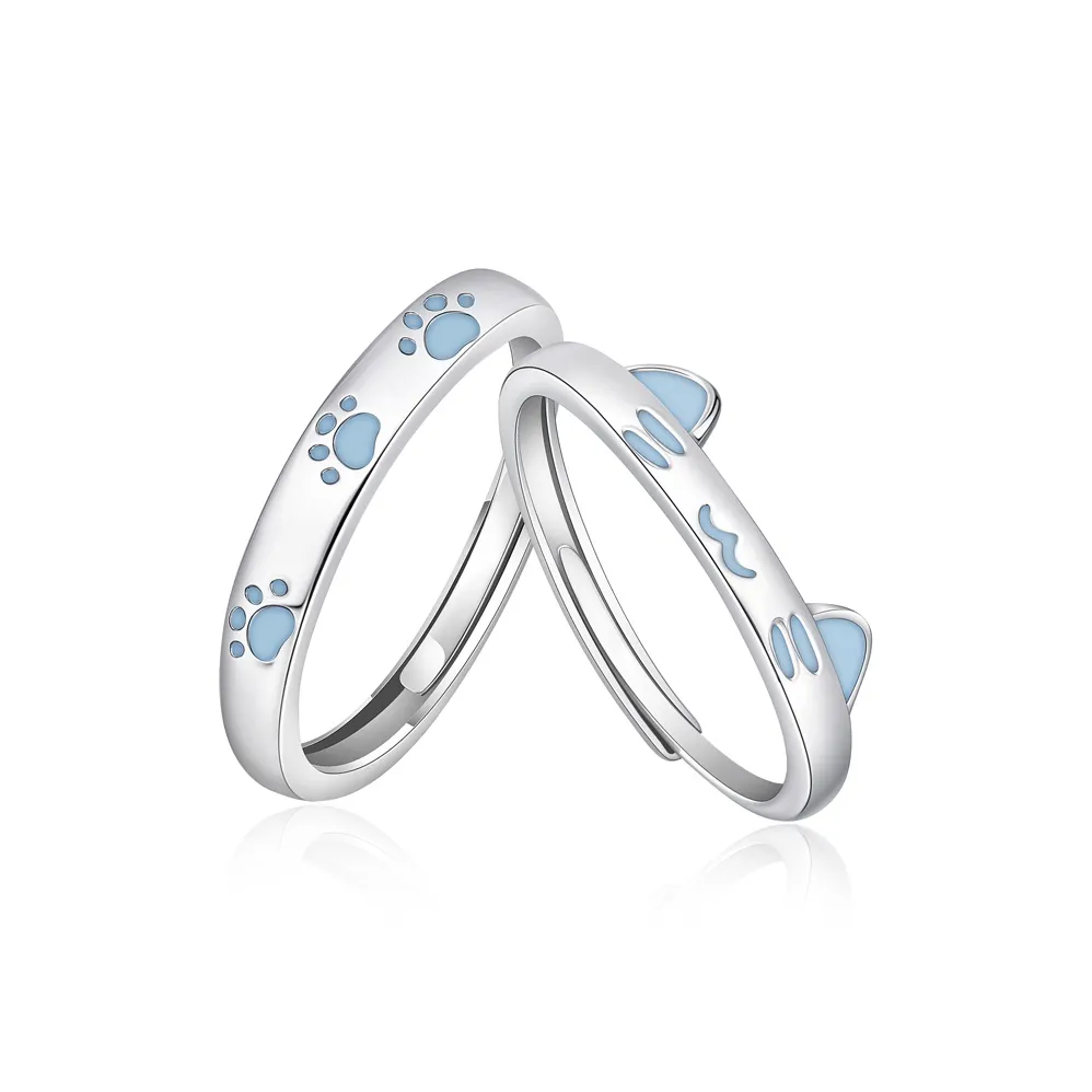 PEACE & CAT S999 Fine Silver Rings Unisex