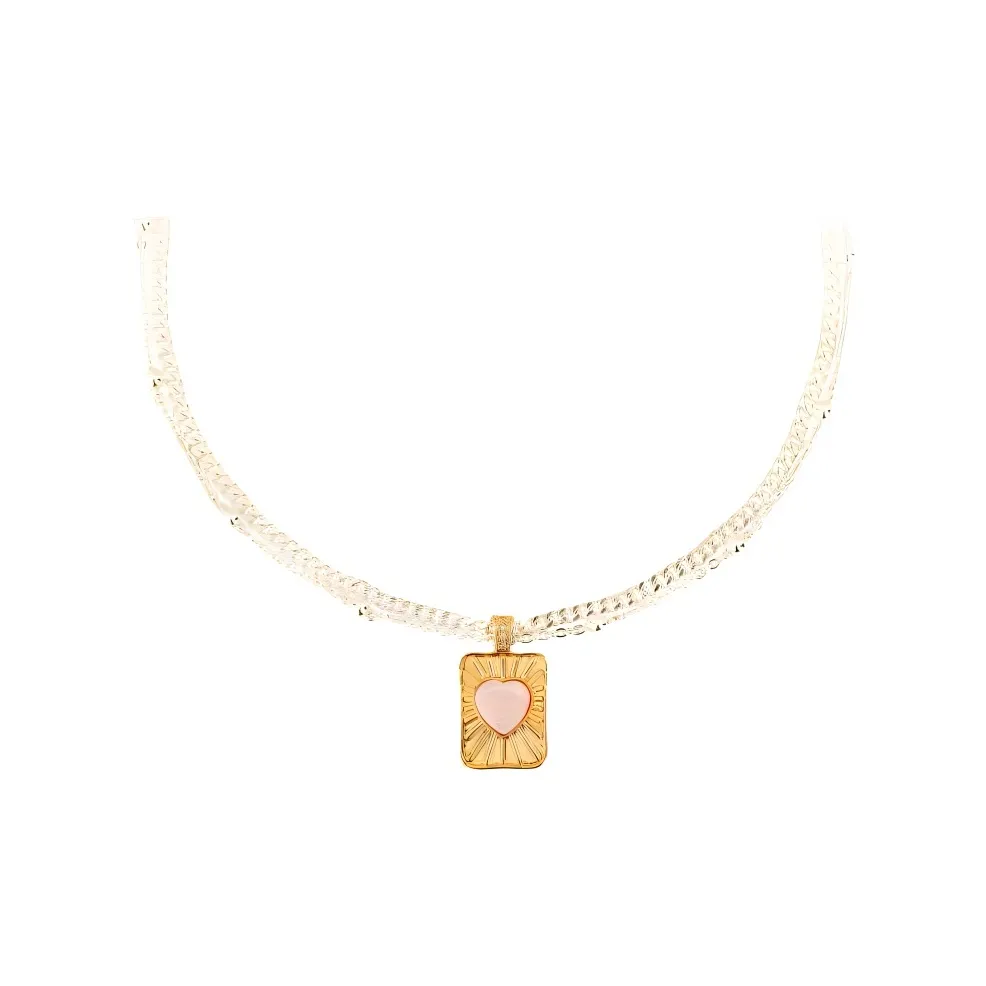 Oups! Island Summer Collection 18K Gold Fashion Heart, Everyday Versatile Necklace, Box Women's