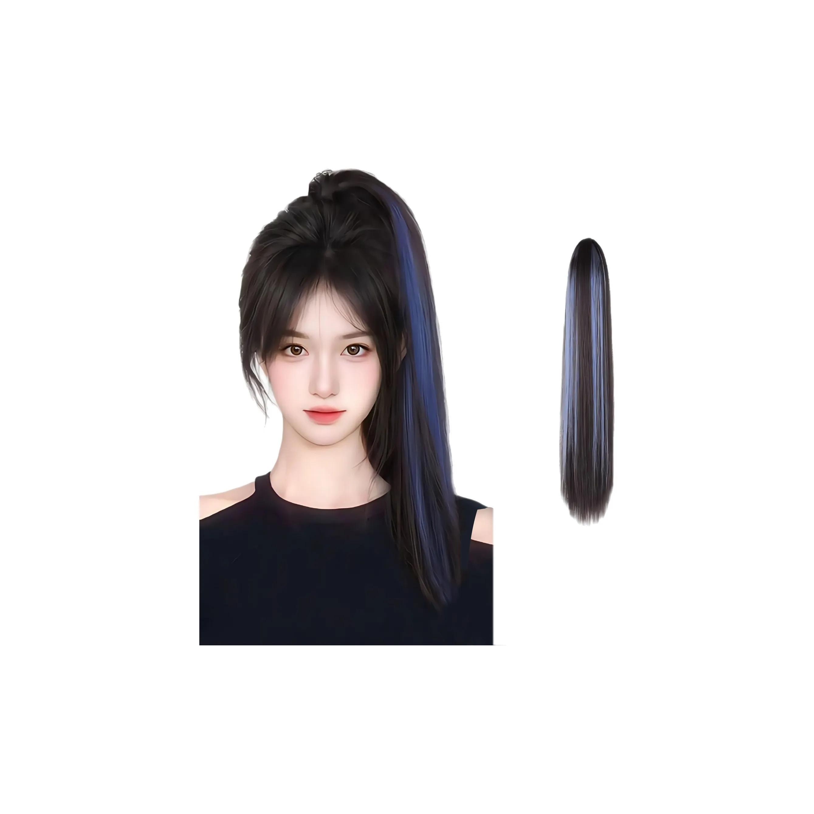 MUNINGFEI HIGHLIGHT Заколка для хвоста Ponytail Женская Перука