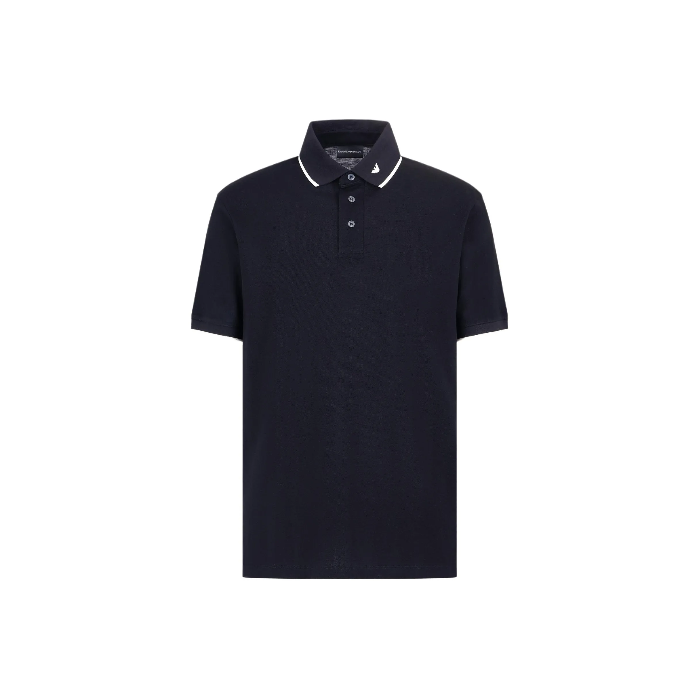 EMPORIO ARMANI Mercerised Piqué Polo Shirt With Micro Eagle Embroidery