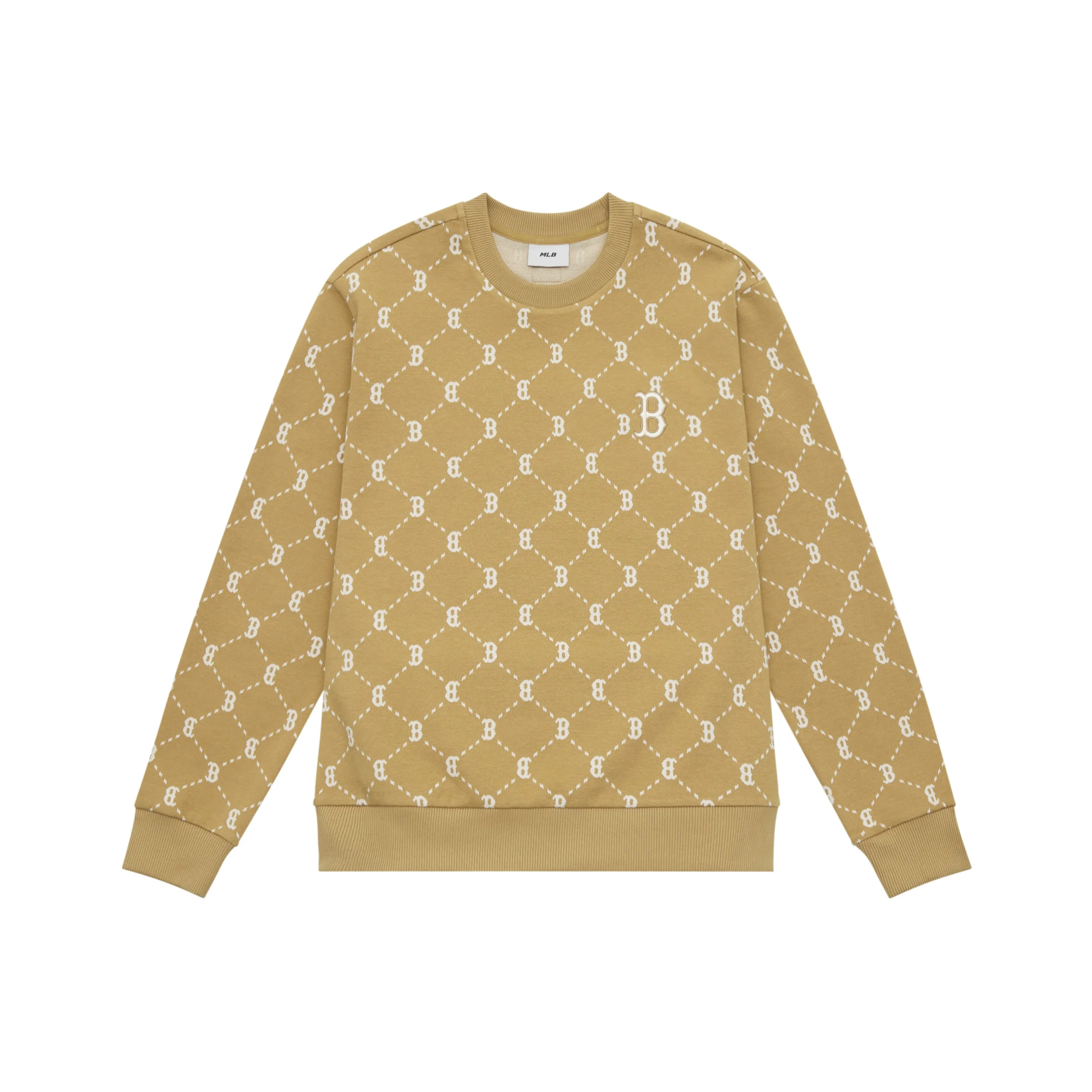 MLB MONOGRAM Коллекция Basic Boston Red Sox 24FW Круглый вырез Свитшот Унисекс CAMEL