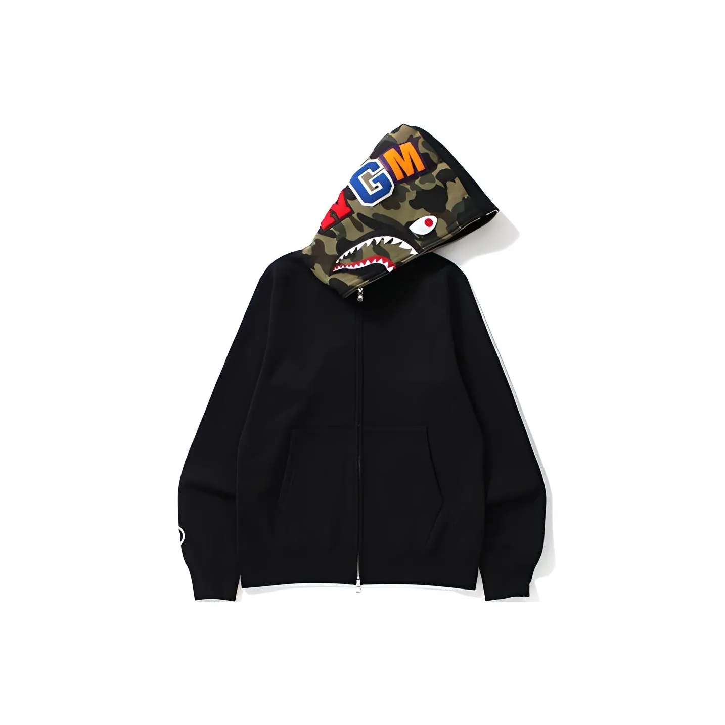A BATHING APE Shark Full Zip Hoodie Camo Hood