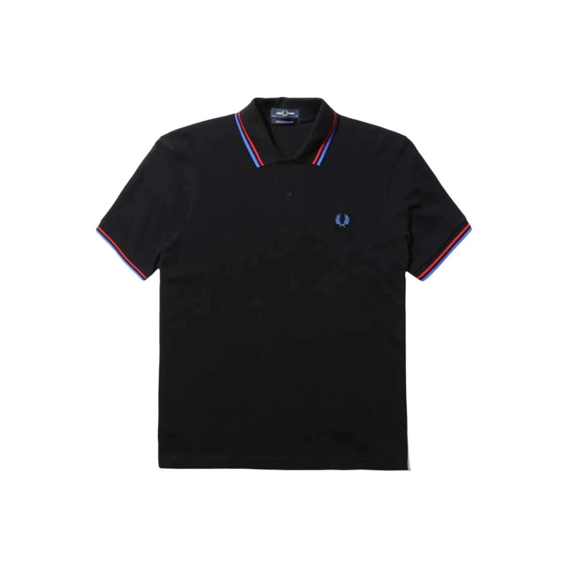 FRED PERRY Polo Shirt Men's Black Red Blue Edge