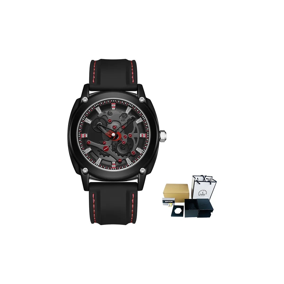 Sanda Кварцевый механизм силиконовый ремешок унисекс белый циферблат