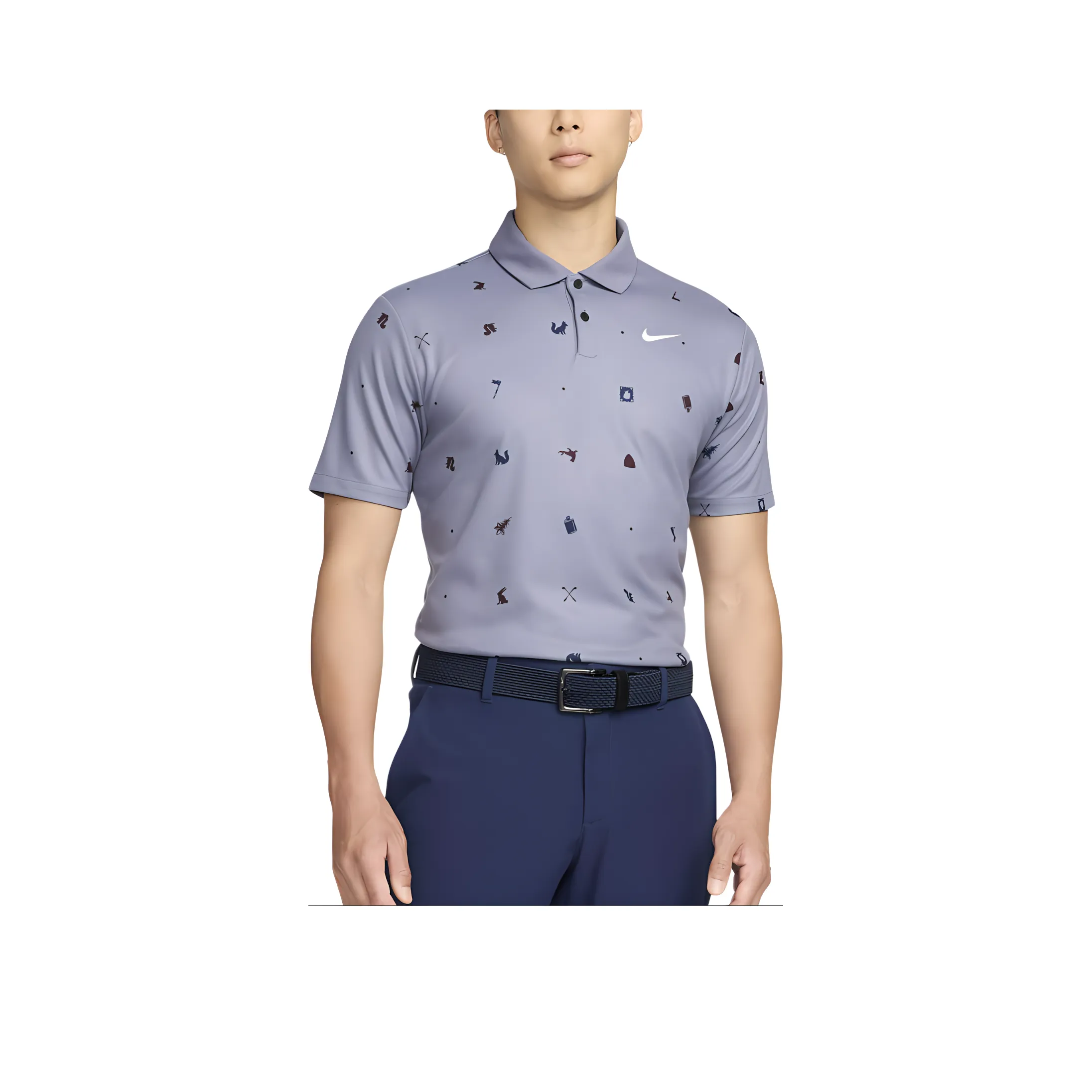 Nike Tour Polo Мужской Светлый Карбон Белый