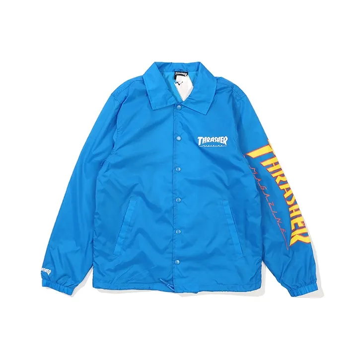Thrasher Куртка Японская версия Унисекс Синяя