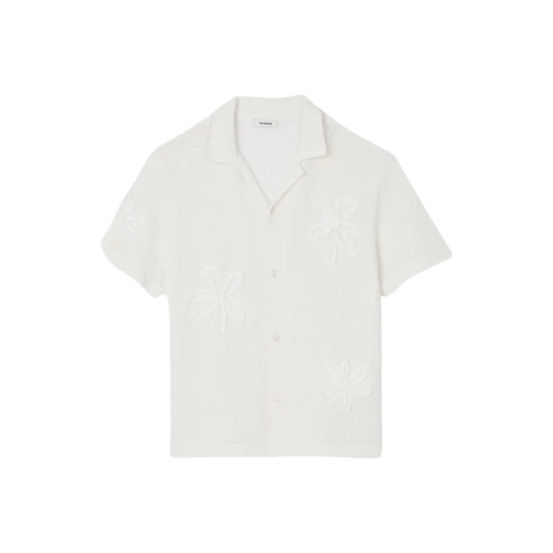 Sandro Floral appliqué Crochet Shirt