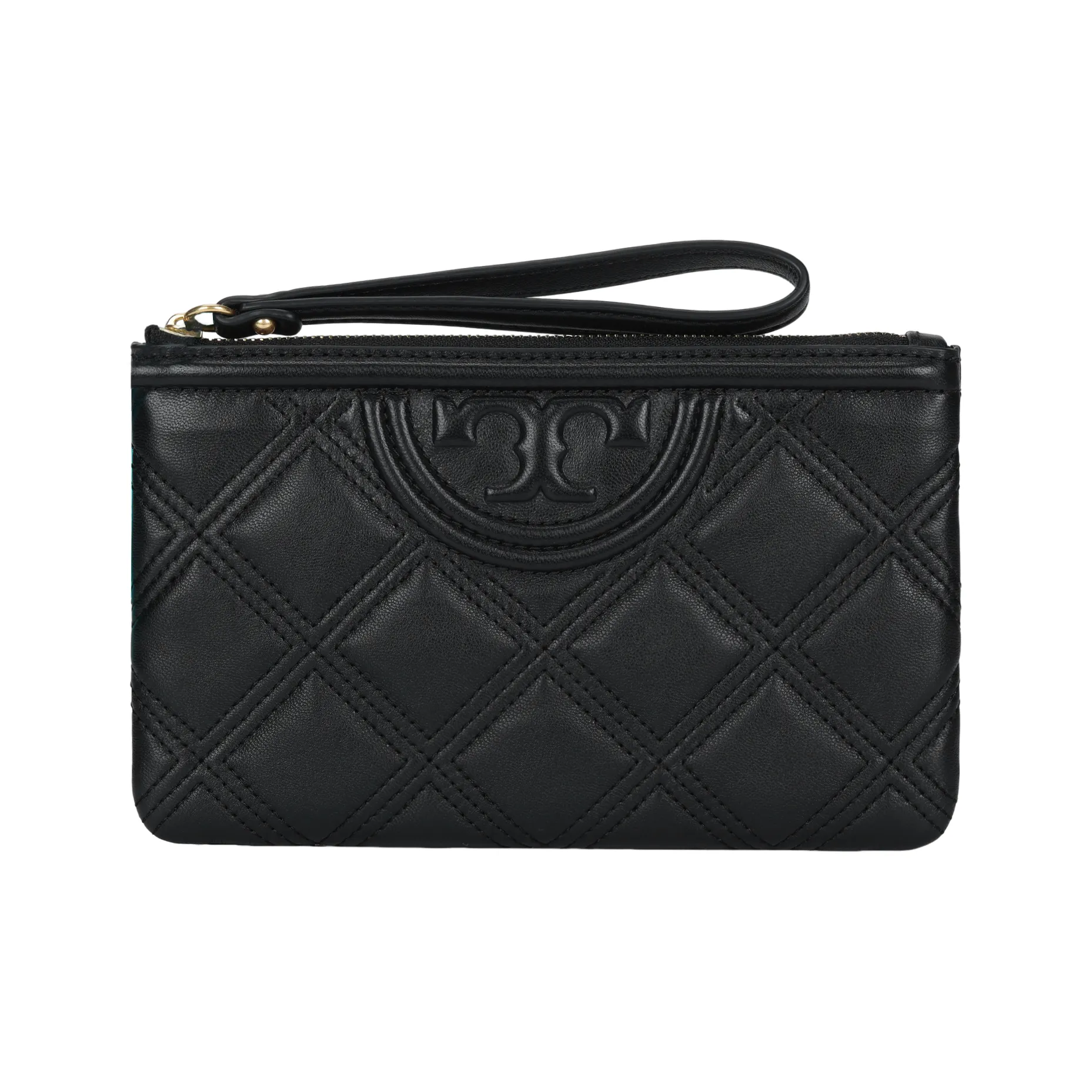 TORY BURCH Fleming Leather Clutch Women's Black