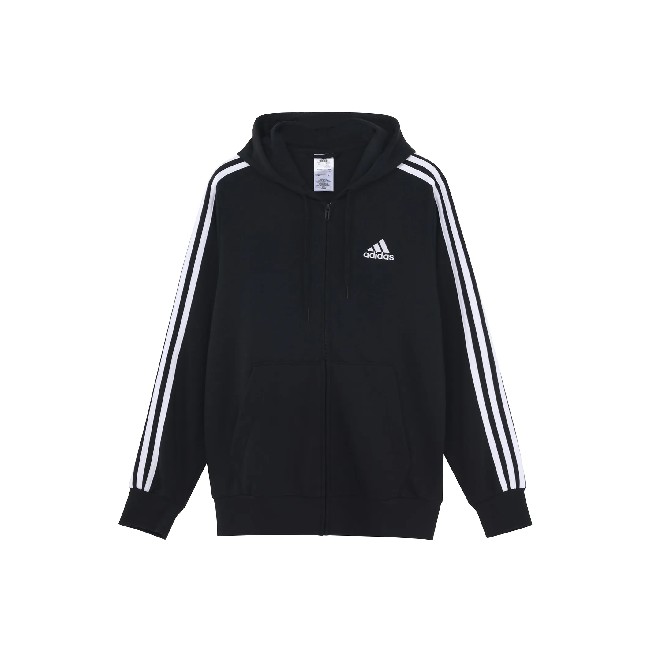 Adidas Free Shipping With AdiClub Essentials French Terry 3 Stripes Full Zip Hoodie