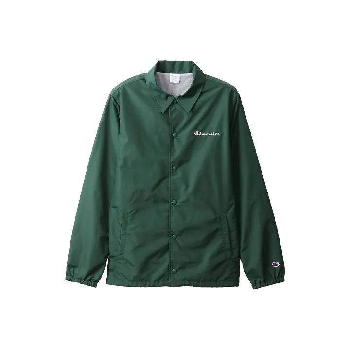 Champion Отложной воротник Облегающий Длинный рукав Куртка Японская версия Мужская Зеленая