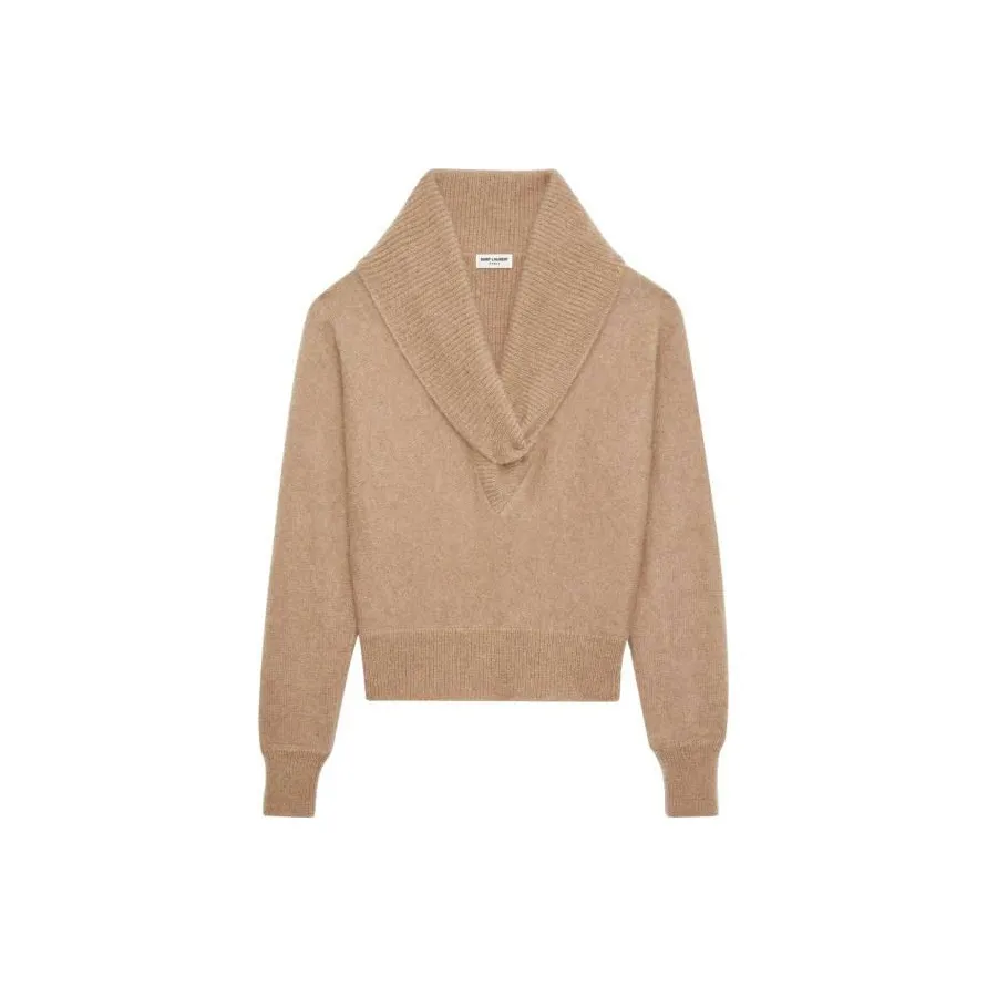 SAINT LAURENT Ribbed Trim Long-Sleeved Jumper