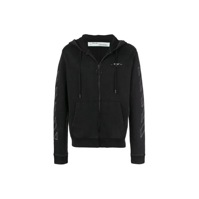 OFF WHITE 3D Marker Diag Zip Up Hoodie