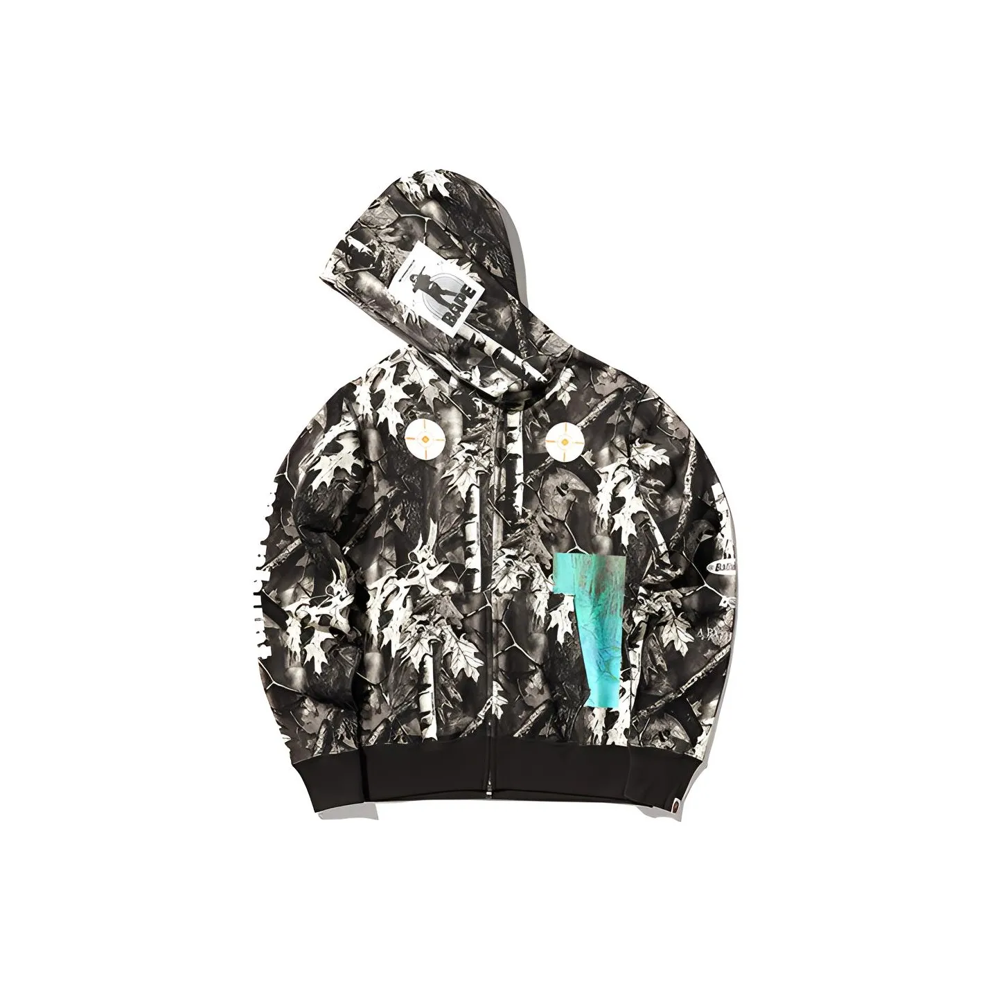 Bape Forest Camo Wide Full Zip Hoodie