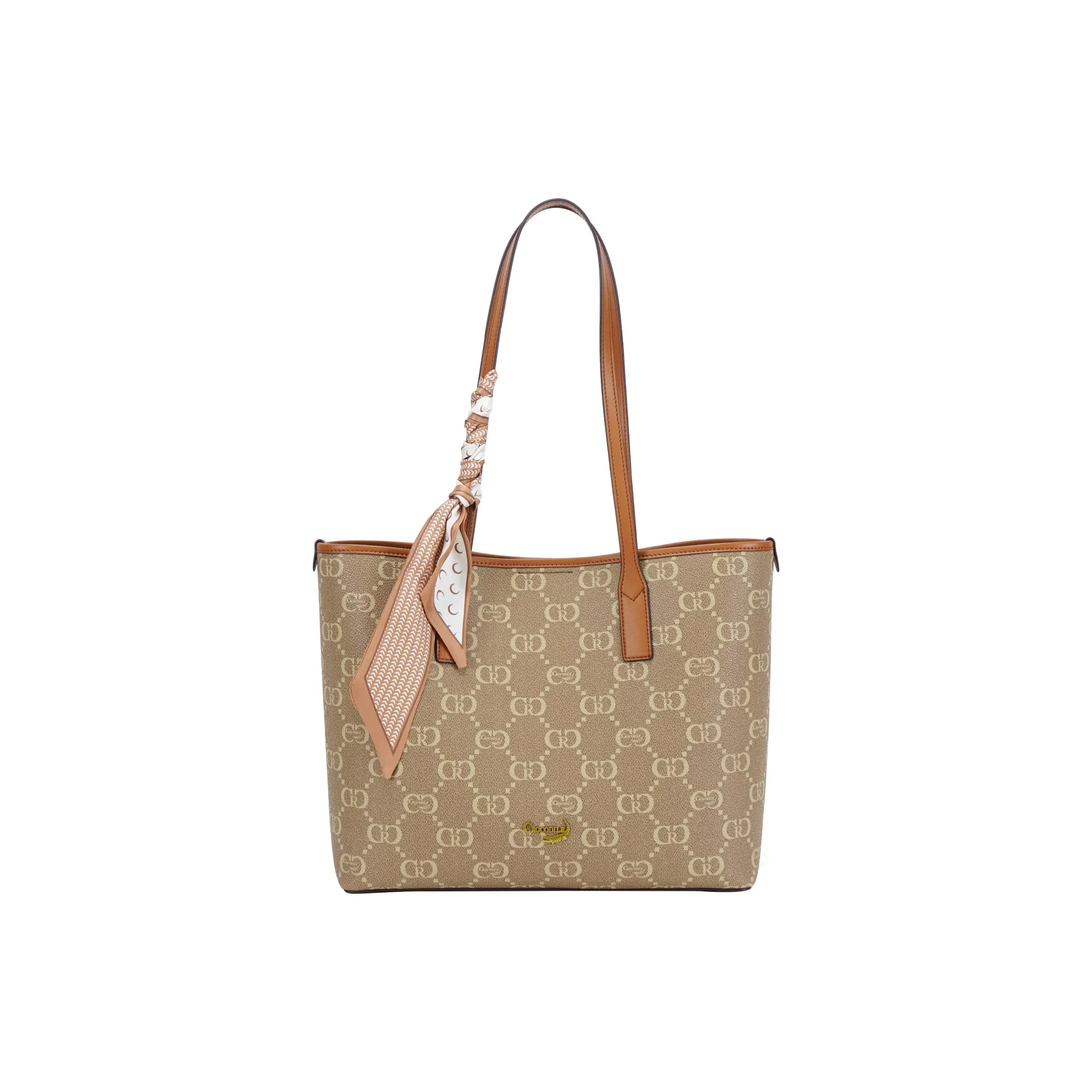 Крокодил PVC Тоут Сумка Сумка через плечо Женская Хаки Карамель