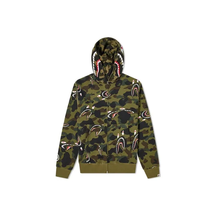 A BATHING APE Shark 1St Camo Shark Full Zip Hoodie SS23