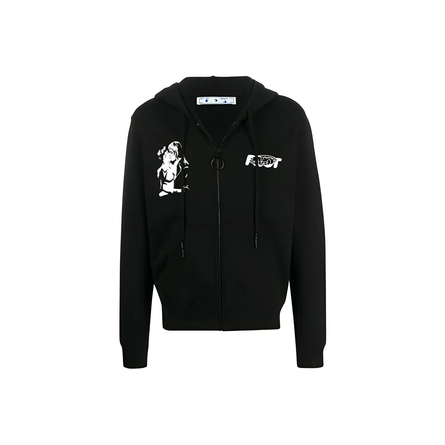 OFF WHITE Slim Fit Kiss 21 Full Zip Hoodie
