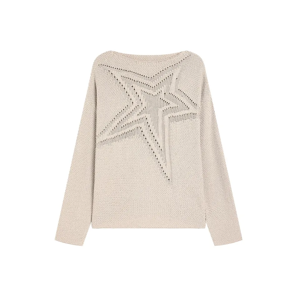 DND4DES MID Длина Off Плечо Трикотажная ткань Свитер Унисекс Экрю