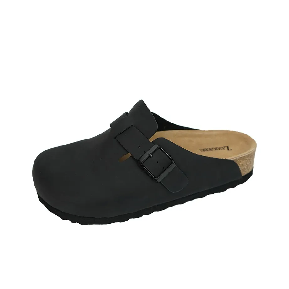 Zuogedu Аbrasion Resistant Домашние тапочки Унисекс Черная кожа