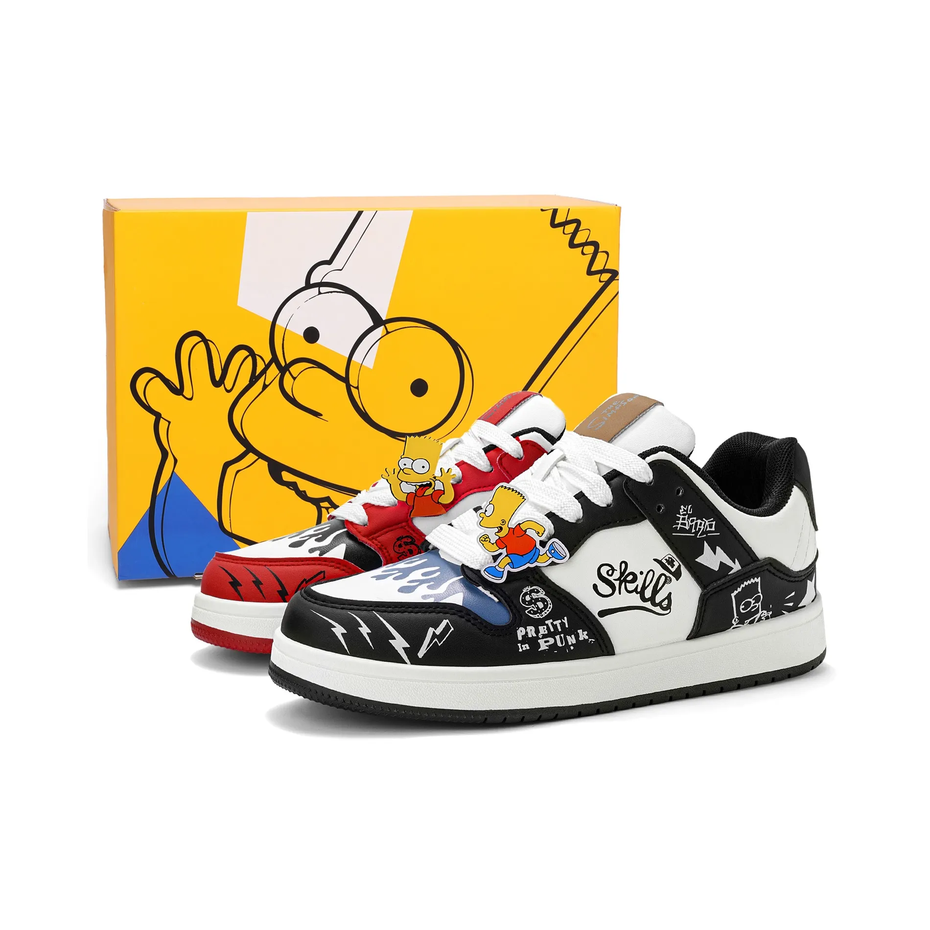 Симпсоны Покрытие Амортизация Легкий Увеличение Высоты Низкие Кроссовки для Скейтбординга Унисекс