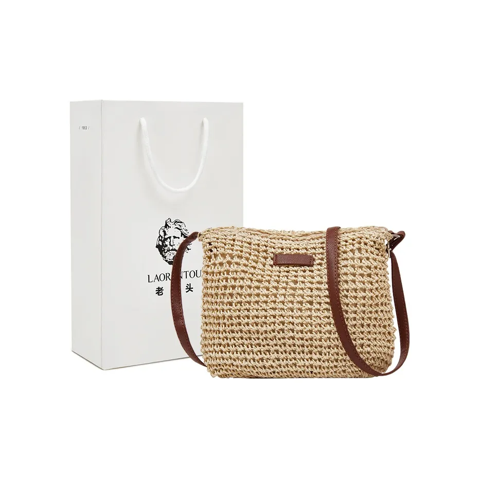 Old Man's Head Сумка через плечо из ткани женская бежевая светло-коричневая